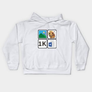 A Picture Paints A Thousand  Words Icon Design (In Colors) Kids Hoodie